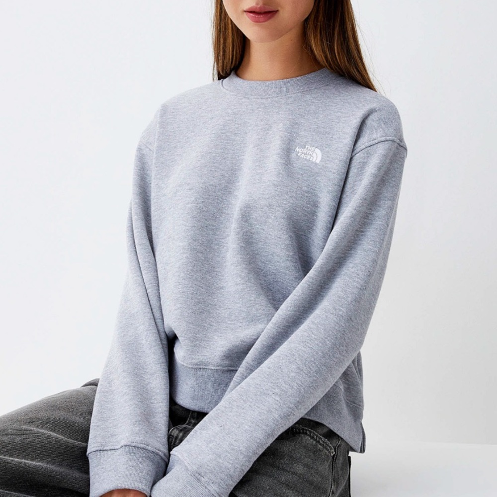 The North Face Mini Side Slits Boxy Fit Grey Sweatshirt
